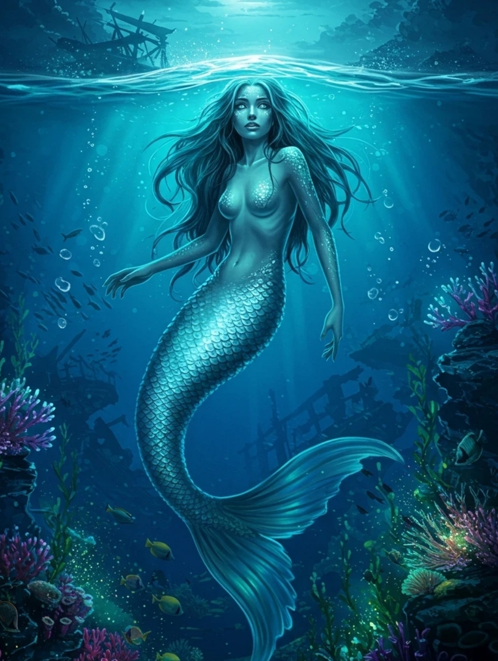 Custom Fridge Magnet Mermaid Blue Home Kitchen Decor